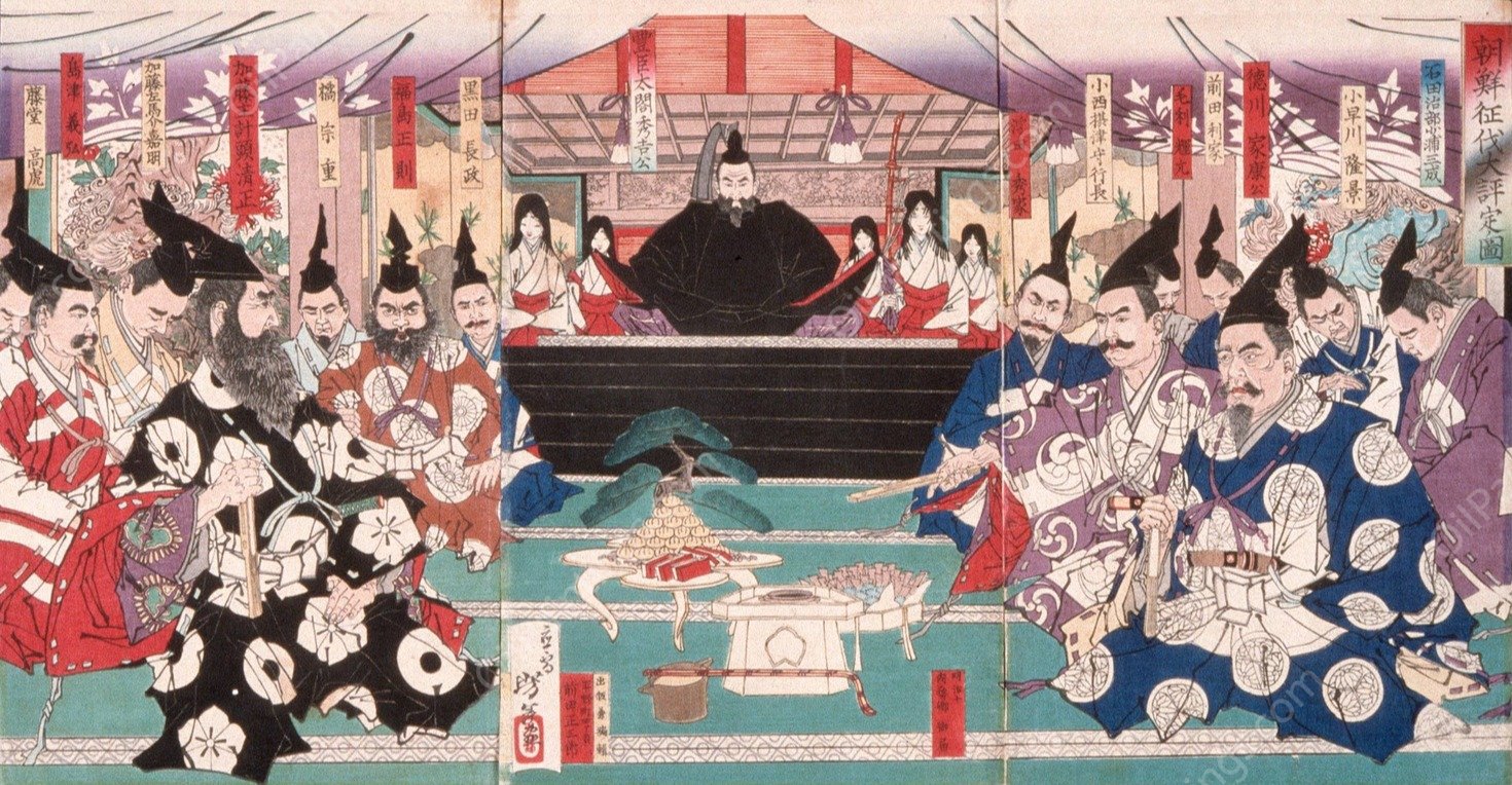 The Great Conference on the Conquest of Korea  by Tsukioka Yoshitoshi - Hand-Painted Oil Painting Reproduction