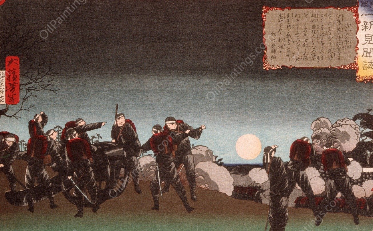 The Saga Incident  by Tsukioka Yoshitoshi - Hand-Painted Oil Painting Reproduction