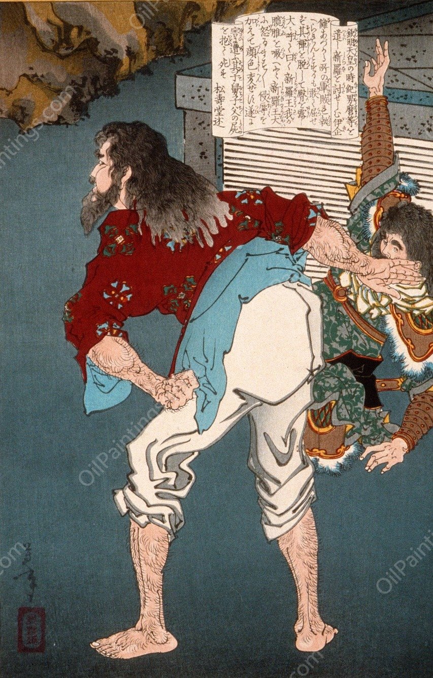 Tsuki no Kishi Ikina  by Tsukioka Yoshitoshi - Hand-Painted Oil Painting Reproduction