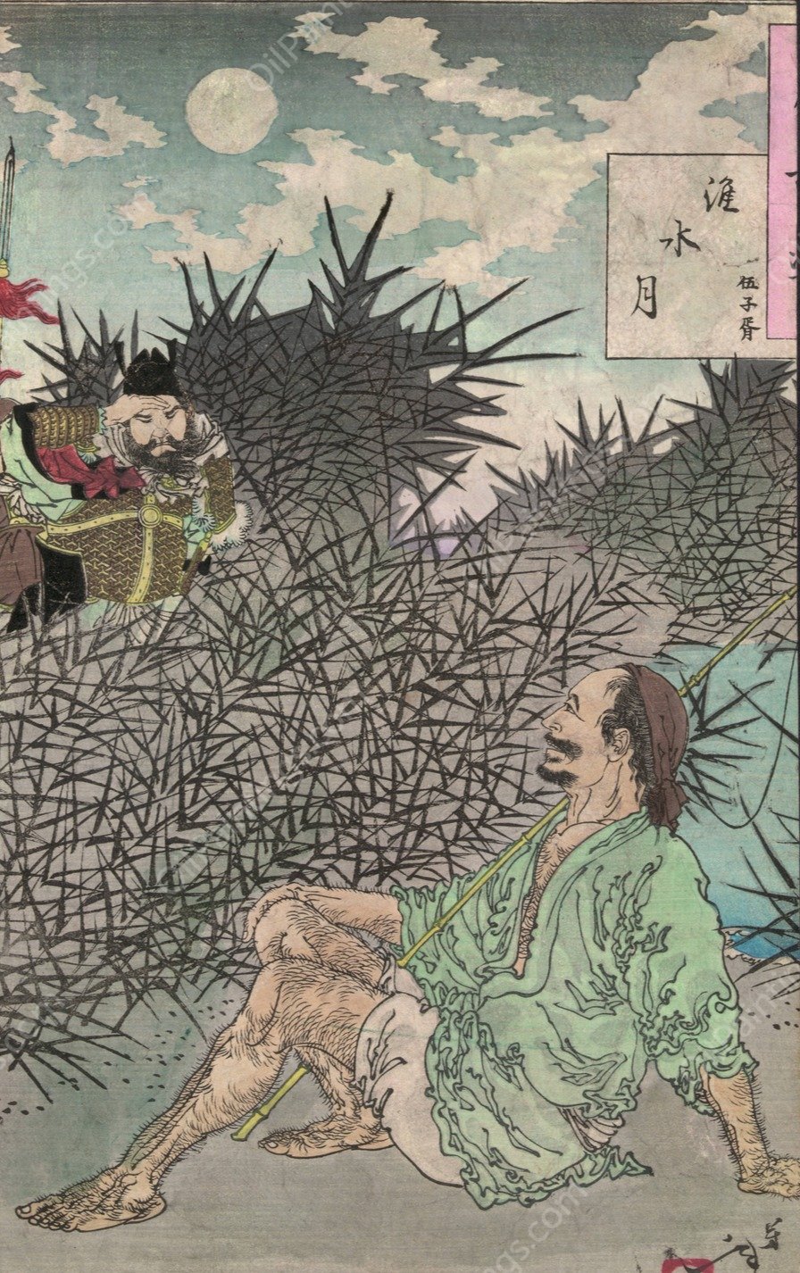 Waisui no tsuki  by Tsukioka Yoshitoshi - Hand-Painted Oil Painting Reproduction