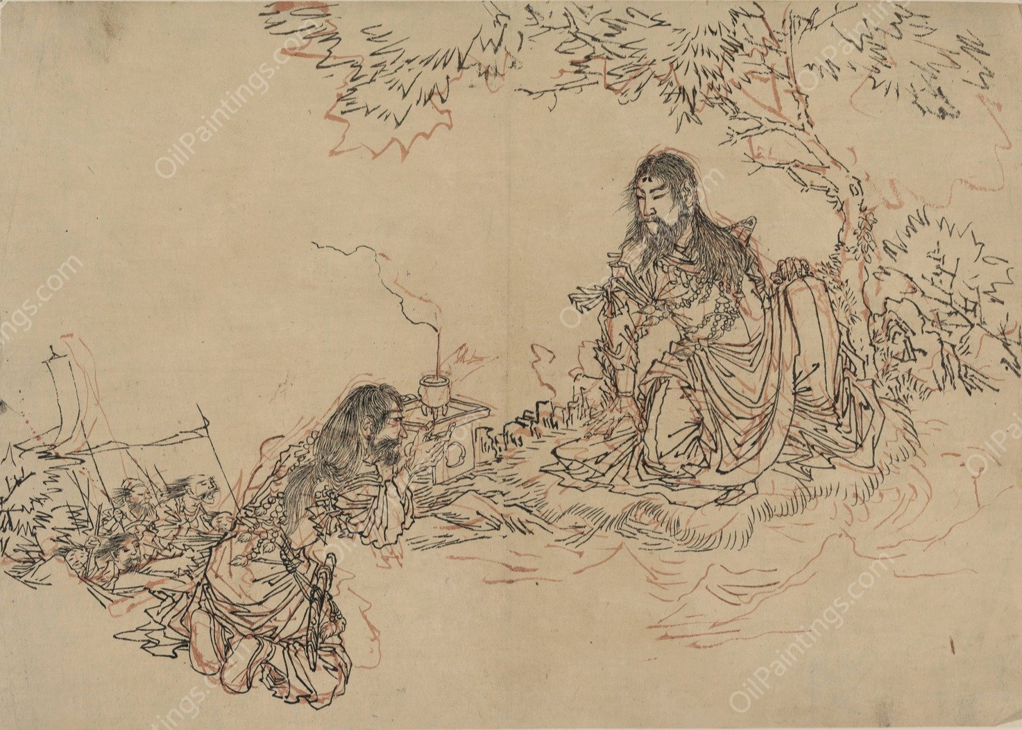 Yamato Takeru no Mikoto  by Tsukioka Yoshitoshi - Hand-Painted Oil Painting Reproduction