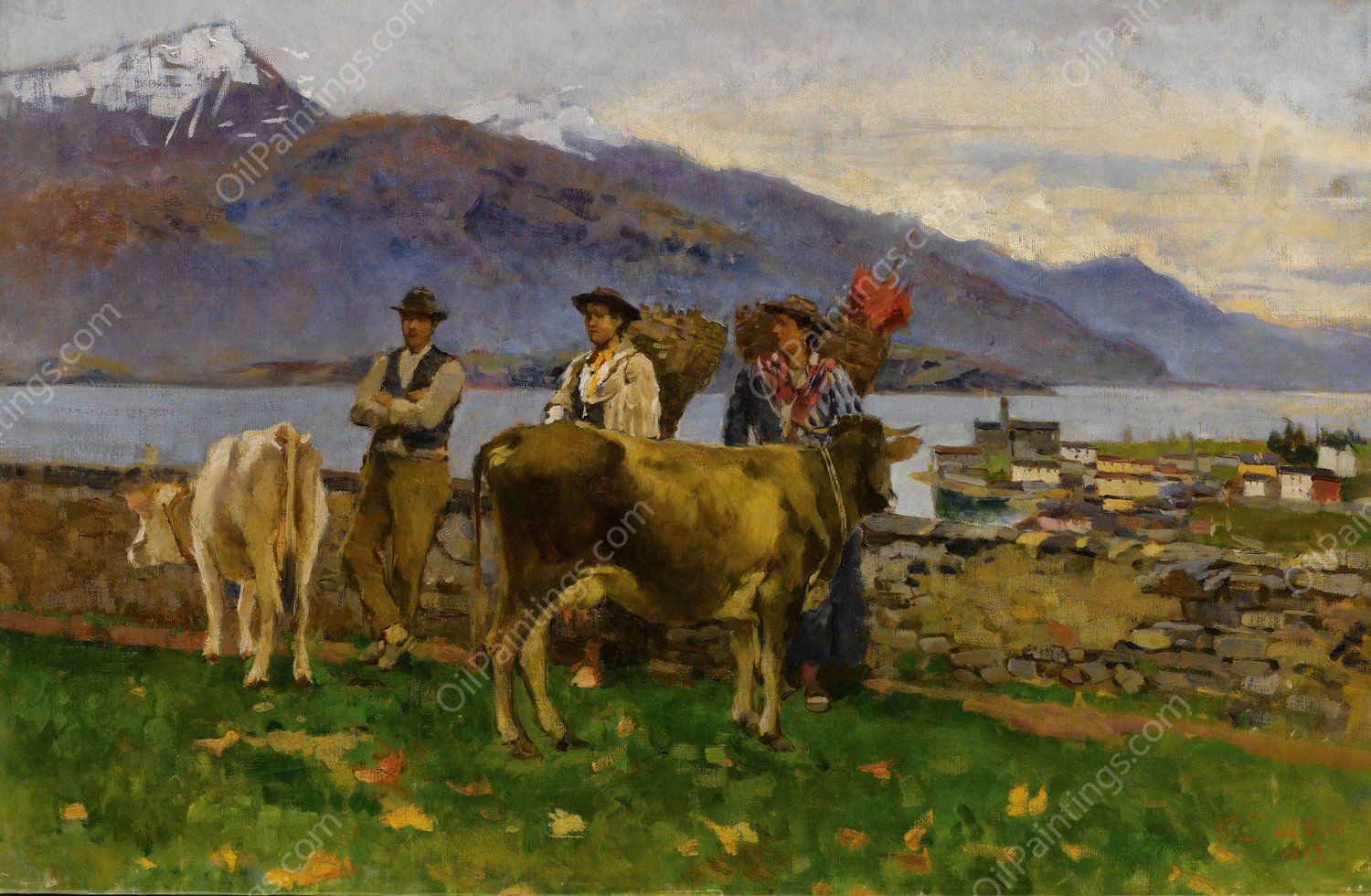 Alla Fiera Di Gravedona by Uberto Dell'Orto - Hand-Painted Oil Painting Reproduction