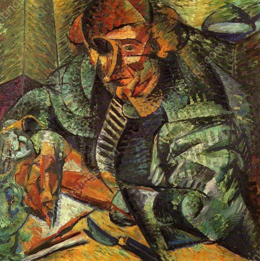 L'antigrazioso by Umberto Boccioni - Hand-Painted Oil Painting Reproduction