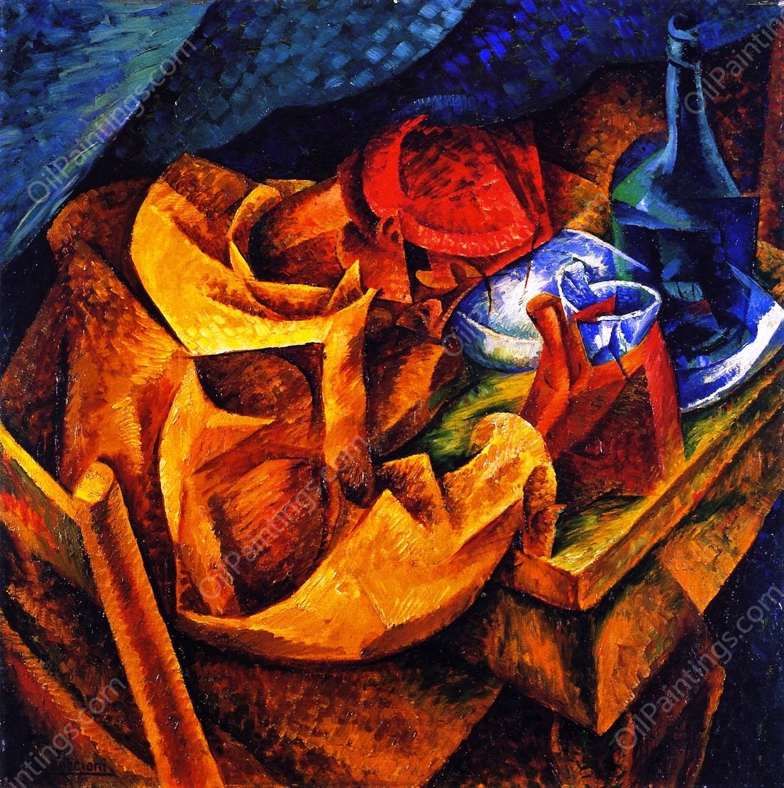 The Drinker by Umberto Boccioni - Hand-Painted Oil Painting Reproduction
