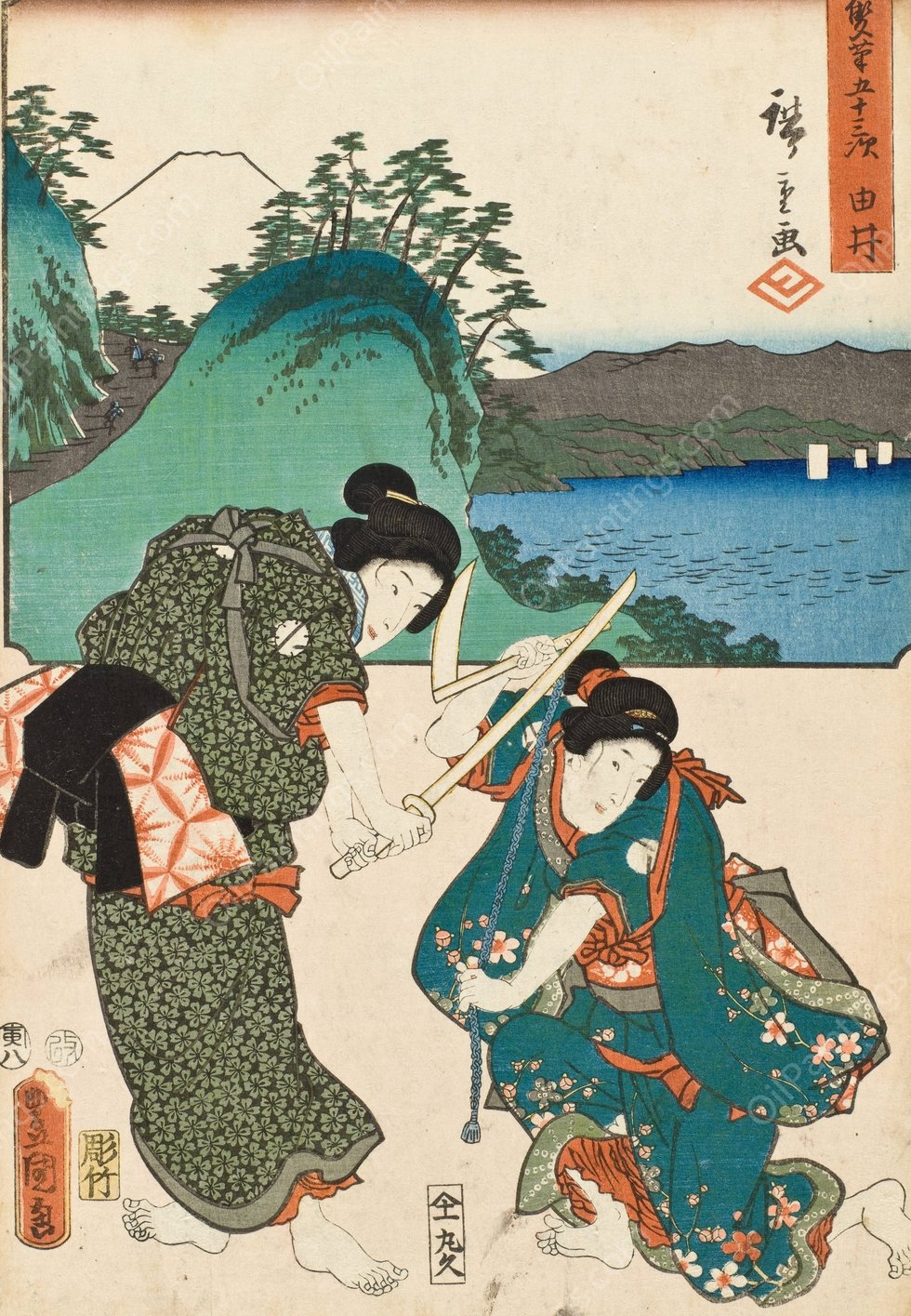 Yui  by Utagawa Kunisada (Toyokuni III) - Hand-Painted Oil Painting Reproduction