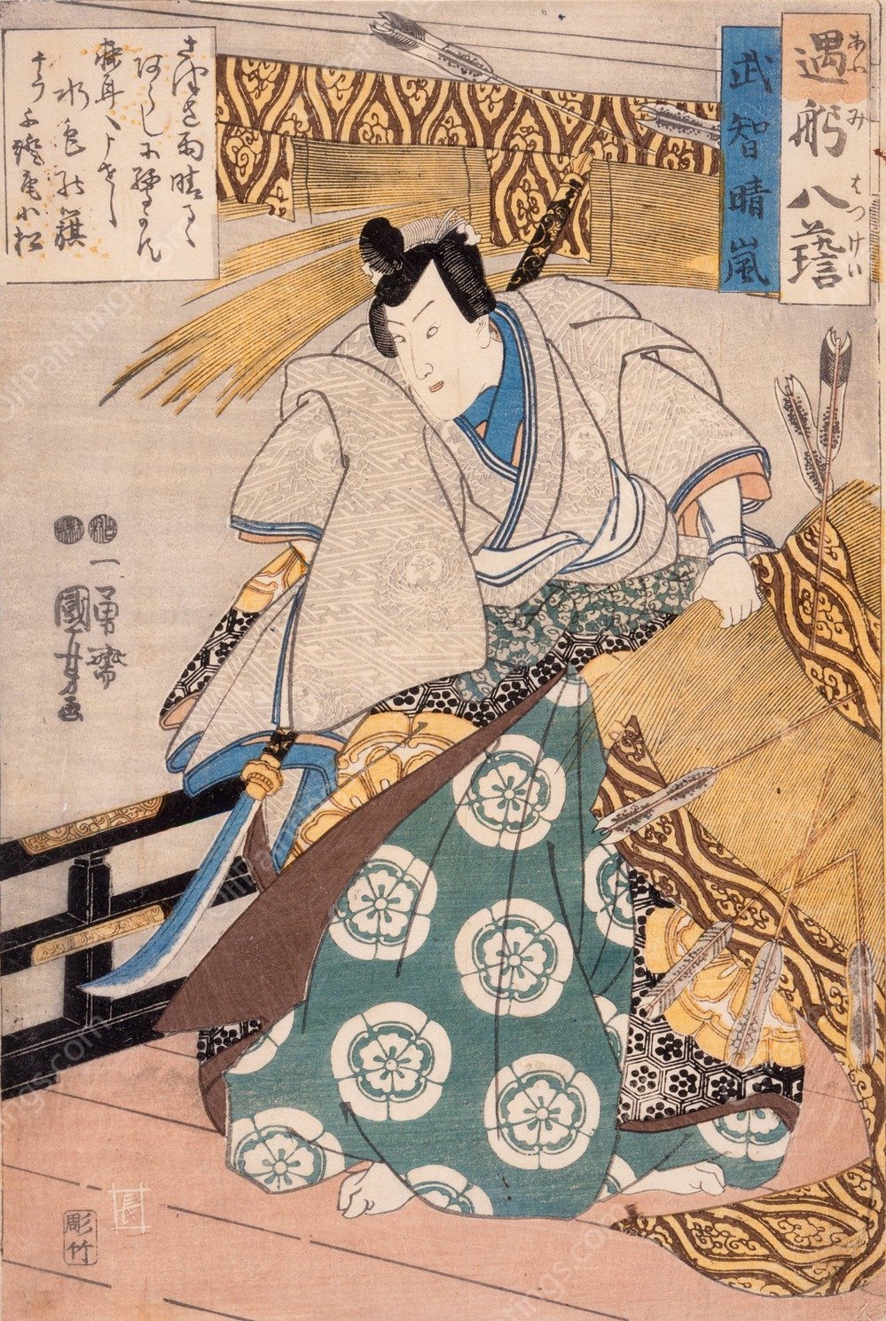 Clearing after a Storm for Takechi  by Utagawa Kuniyoshi - Hand-Painted Oil Painting Reproduction