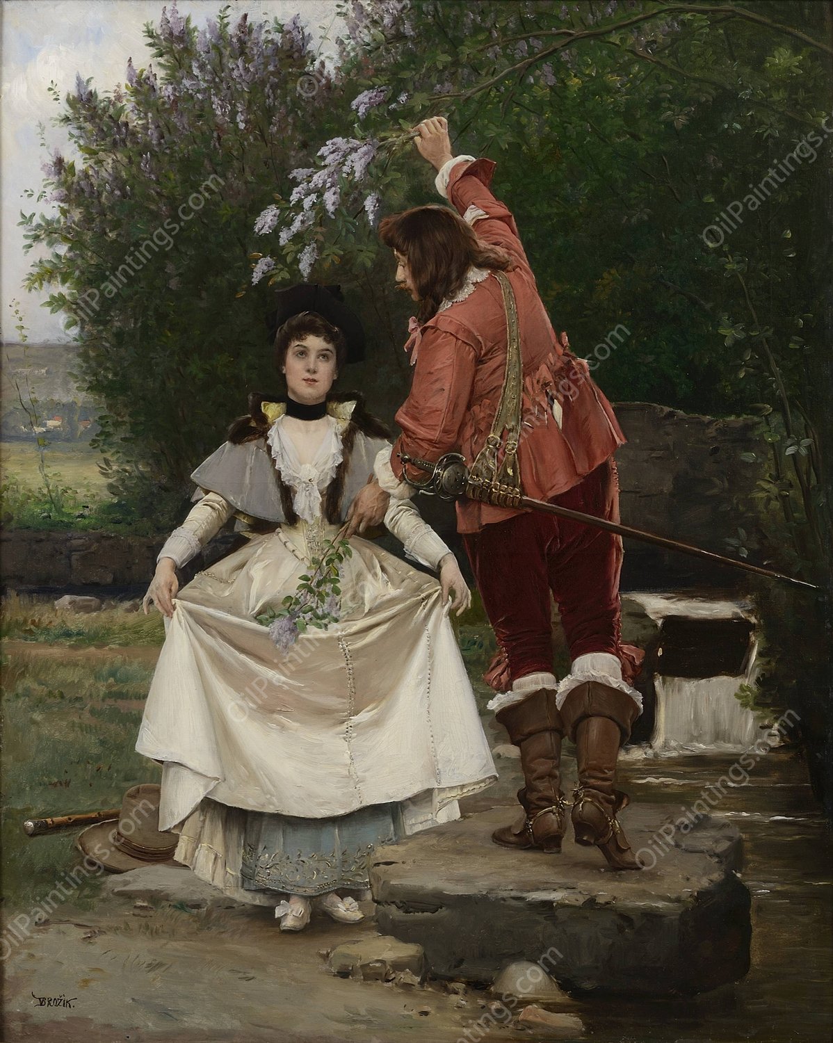 Cestina; Jaro  by Vaclav Brozik - Hand-Painted Oil Painting Reproduction