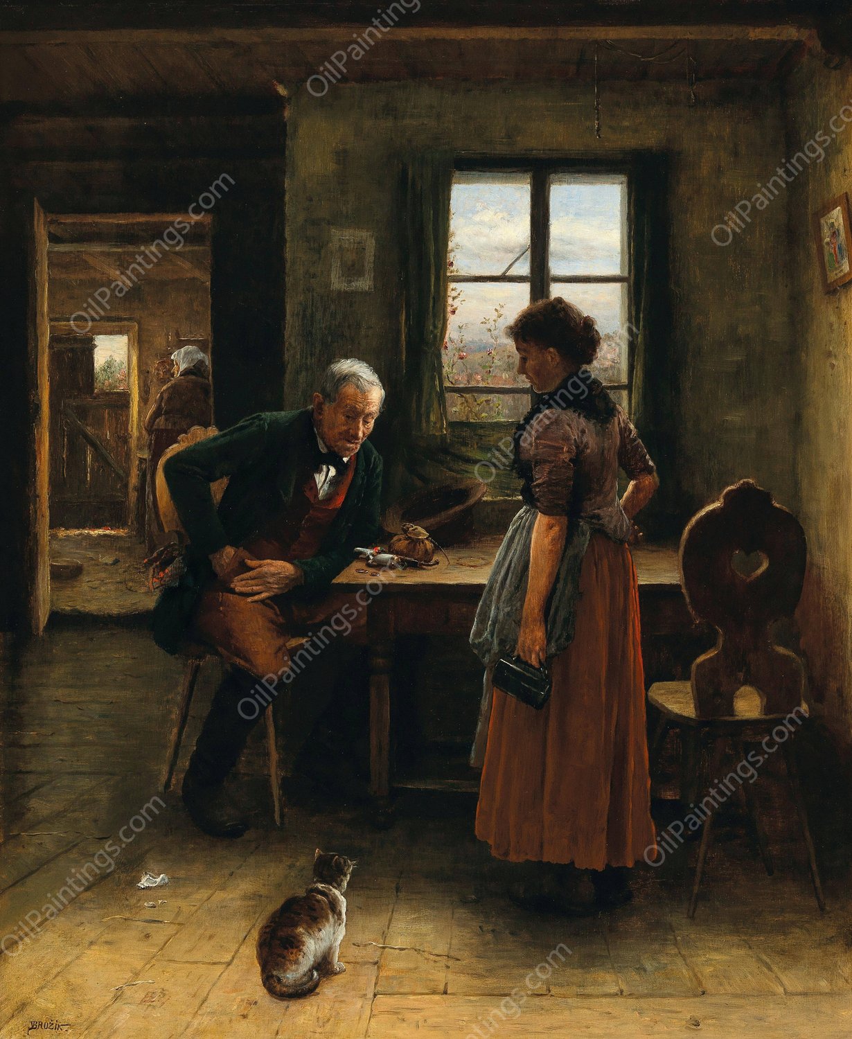 The Last Penny by Vaclav Brozik - Hand-Painted Oil Painting Reproduction