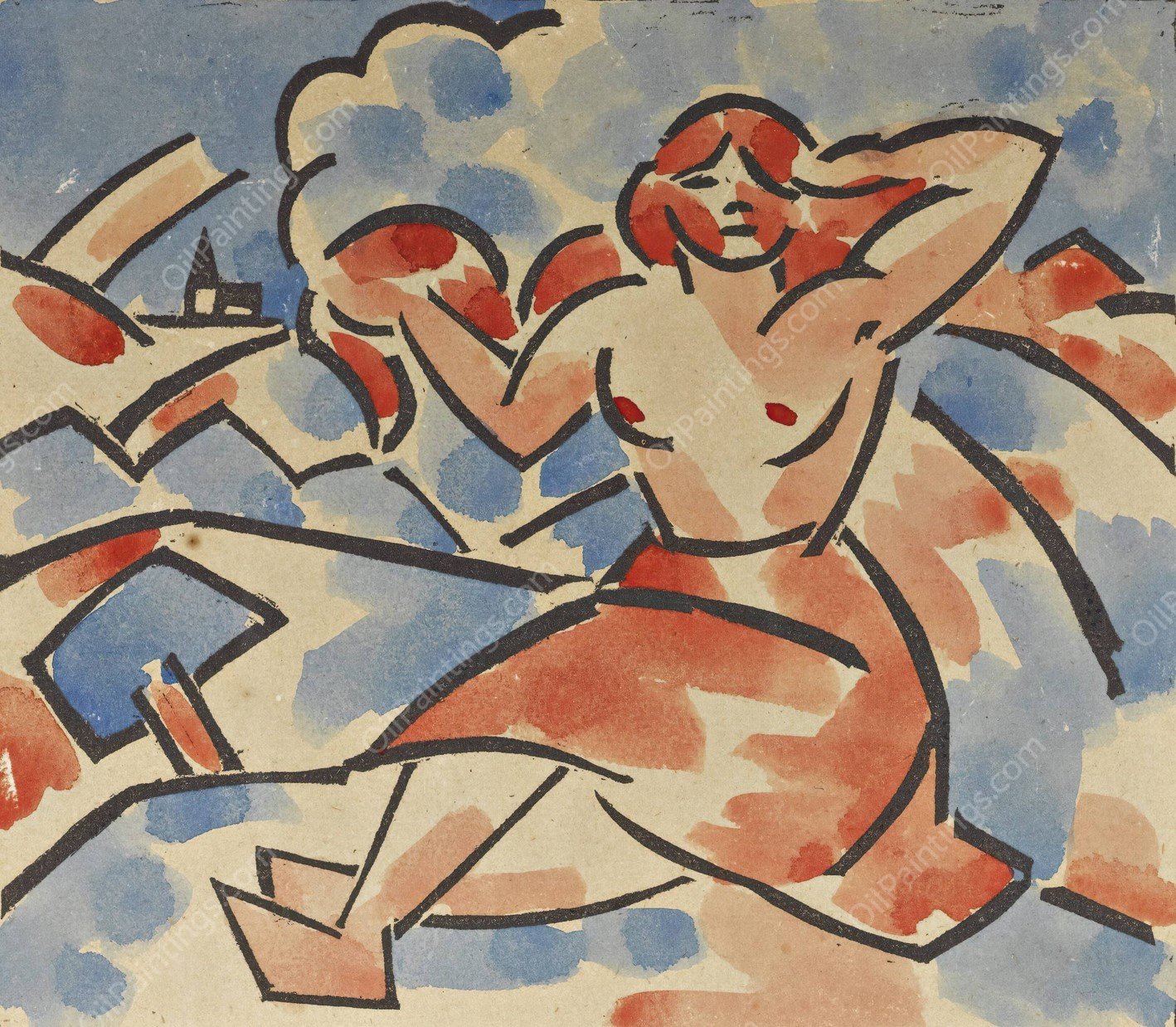 Woman In A Landscape  by Vaclav Spala - Hand-Painted Oil Painting Reproduction