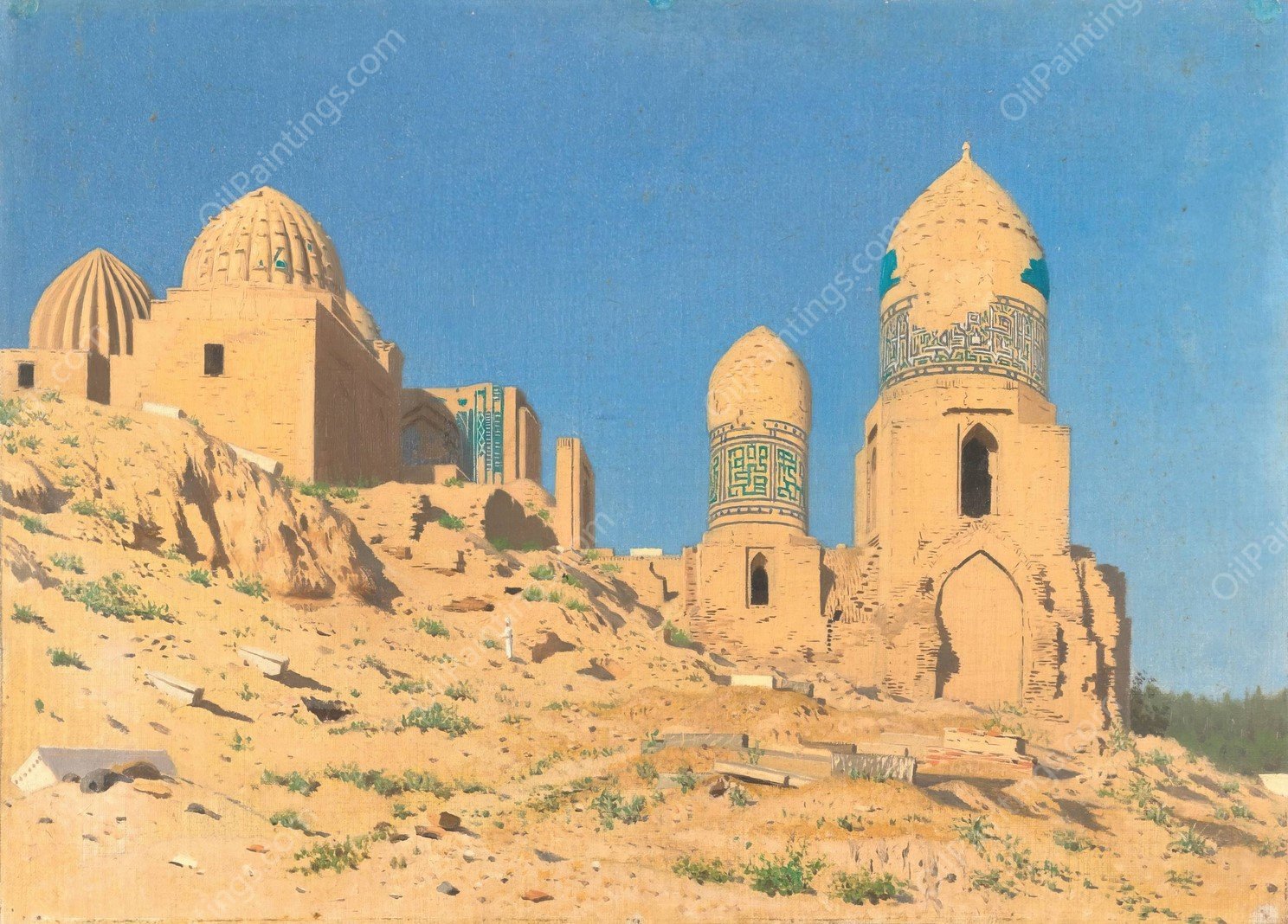 Shah-i-Zinda Mausoleum in Samarkand  by Vasily Vereshchagin - Hand-Painted Oil Painting Reproduction