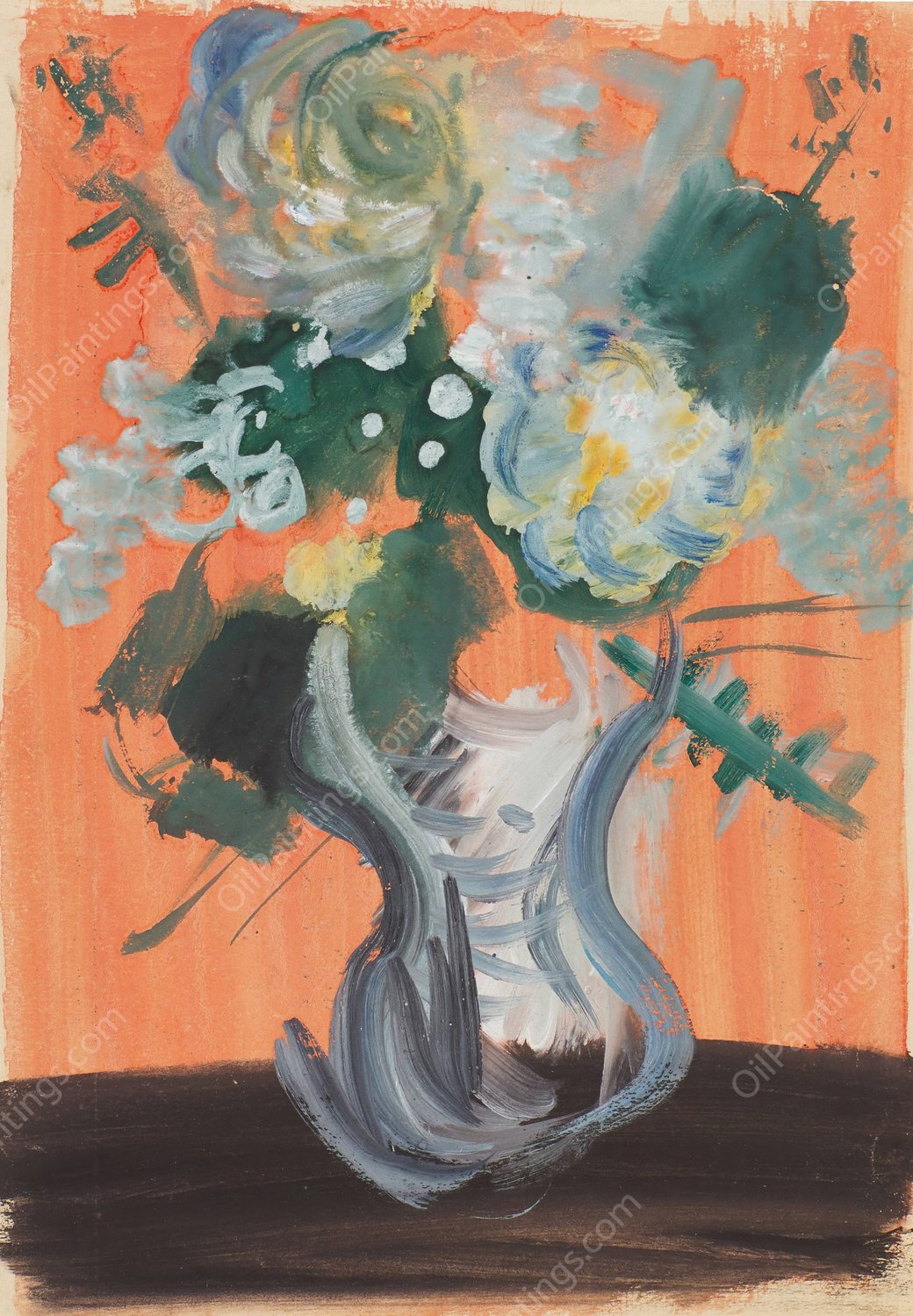 Bouquet of Flowers by Vera Mikhailovna Ermolaeva - Hand-Painted Oil Painting Reproduction