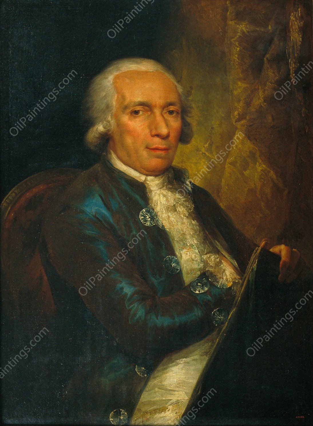 Portrait of the Engraver Pasqual Pere Moles, first director of the Escola de Llotja  by Vicente Lopez Portana - Hand-Painted Oil Painting Reproduction