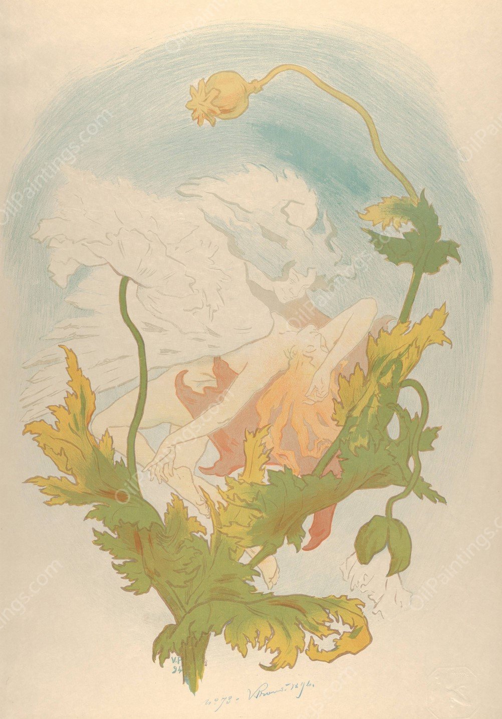 L'Opium  by Victor Emile Prouve - Hand-Painted Oil Painting Reproduction