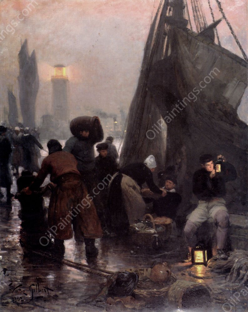 Preparing for Departure, London by Victor Gabriel Gilbert - Hand-Painted Oil Painting Reproduction