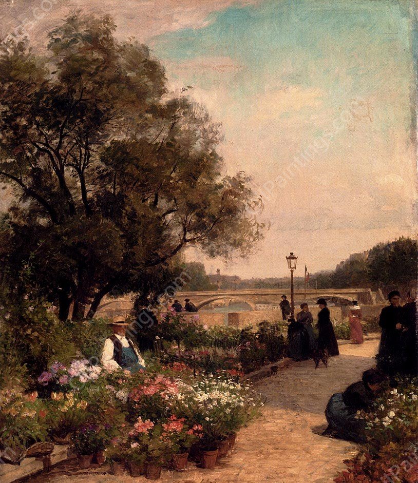 Quai Aux Fleurs by Victor Gabriel Gilbert - Hand-Painted Oil Painting Reproduction
