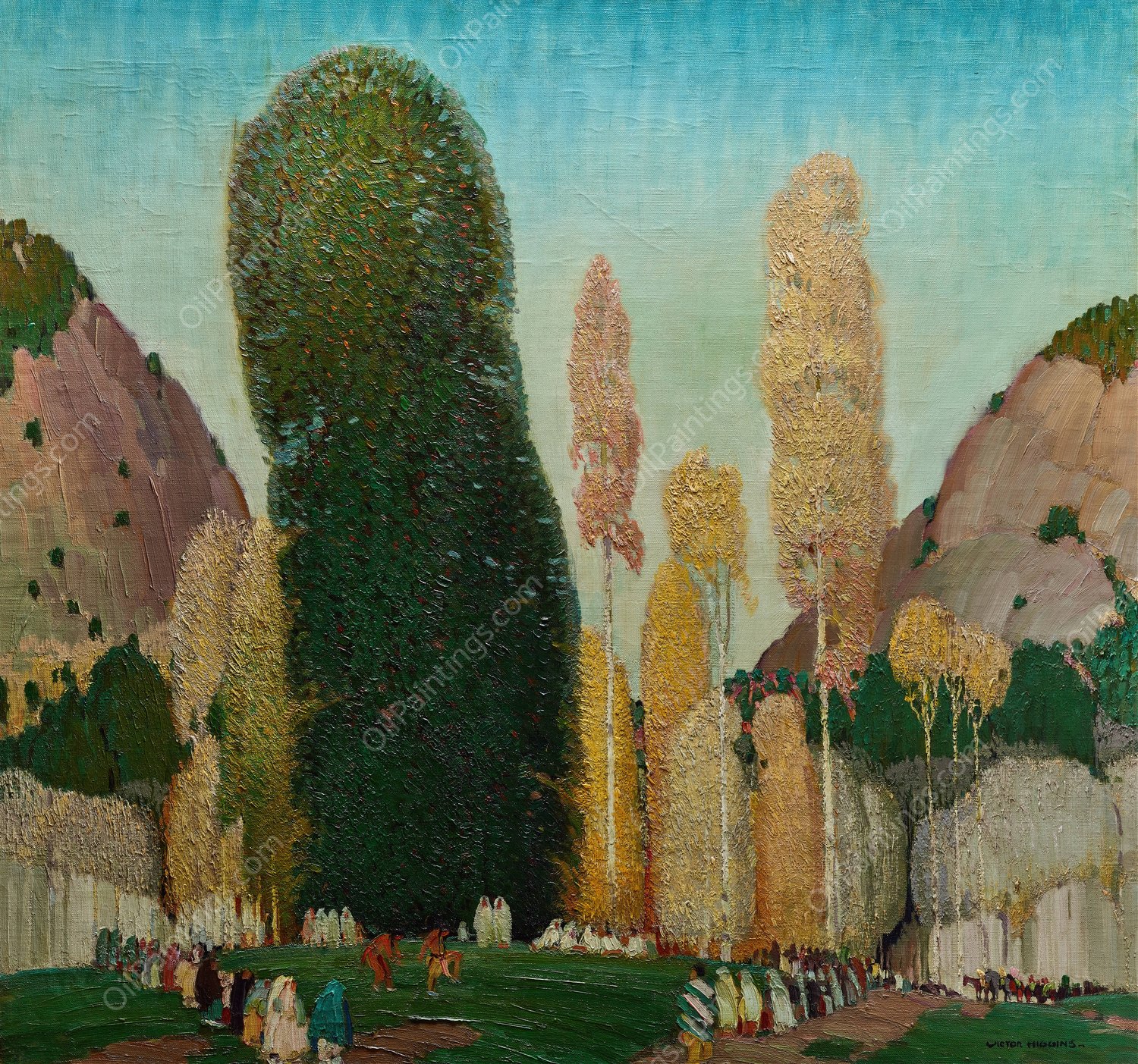 A Mountain Ceremony  by Victor Higgins - Hand-Painted Oil Painting Reproduction