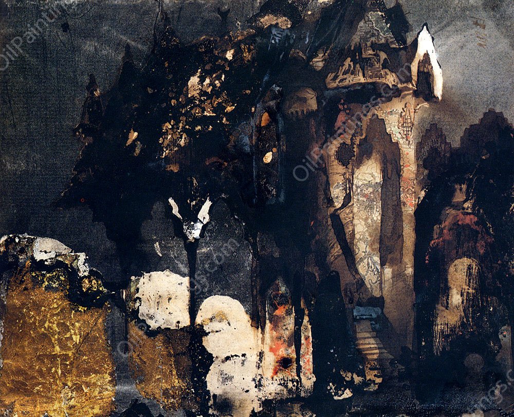 A Castle In A Fantastic Landscape by Victor Hugo - Hand-Painted Oil Painting Reproduction