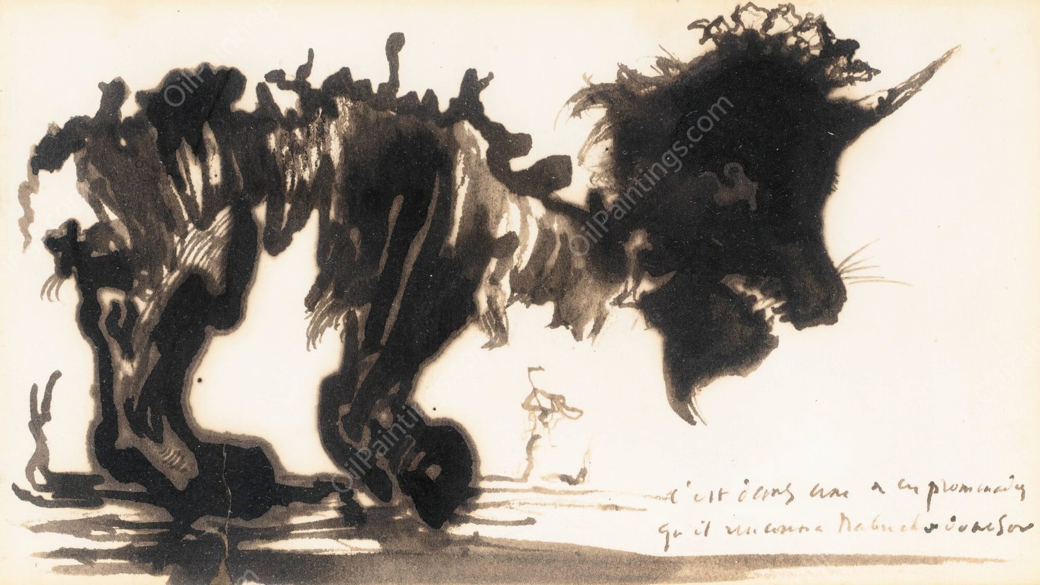 C'est Dans Une De Ses Promenades Qu'il Rencontra Nabuchodonosor by Victor Hugo - Hand-Painted Oil Painting Reproduction