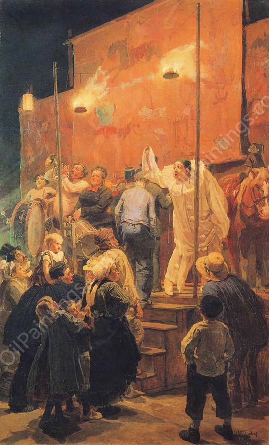 Acrobats by Viktor Vasnetsov - Hand-Painted Oil Painting Reproduction