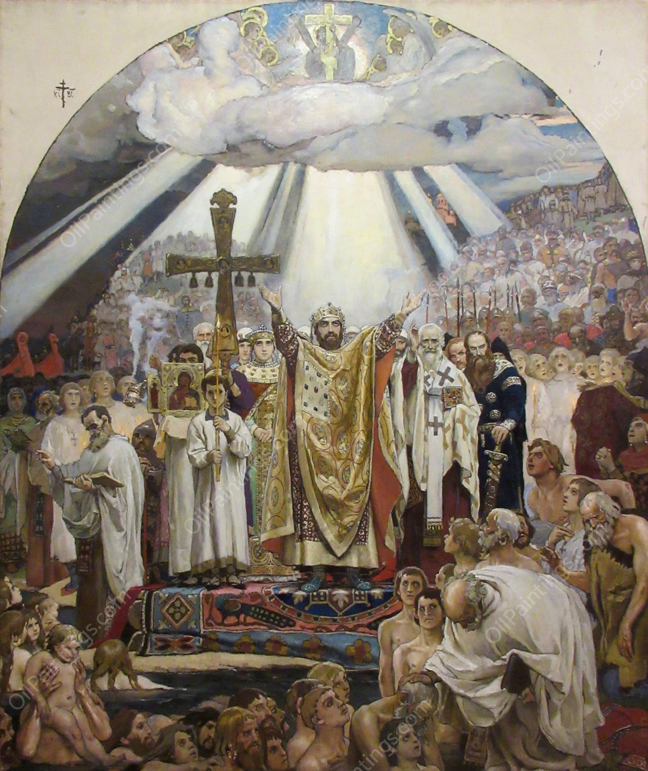Baptism of Russia  by Victor Mikhailovich Vasnetsov - Hand-Painted Oil Painting Reproduction