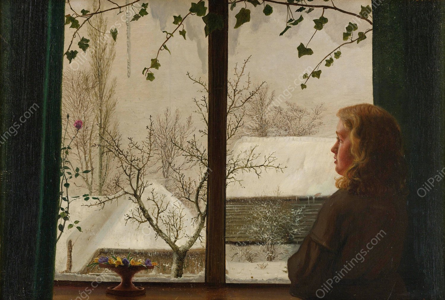 Day Dreams by Vilhelm Kyhn - Hand-Painted Oil Painting Reproduction