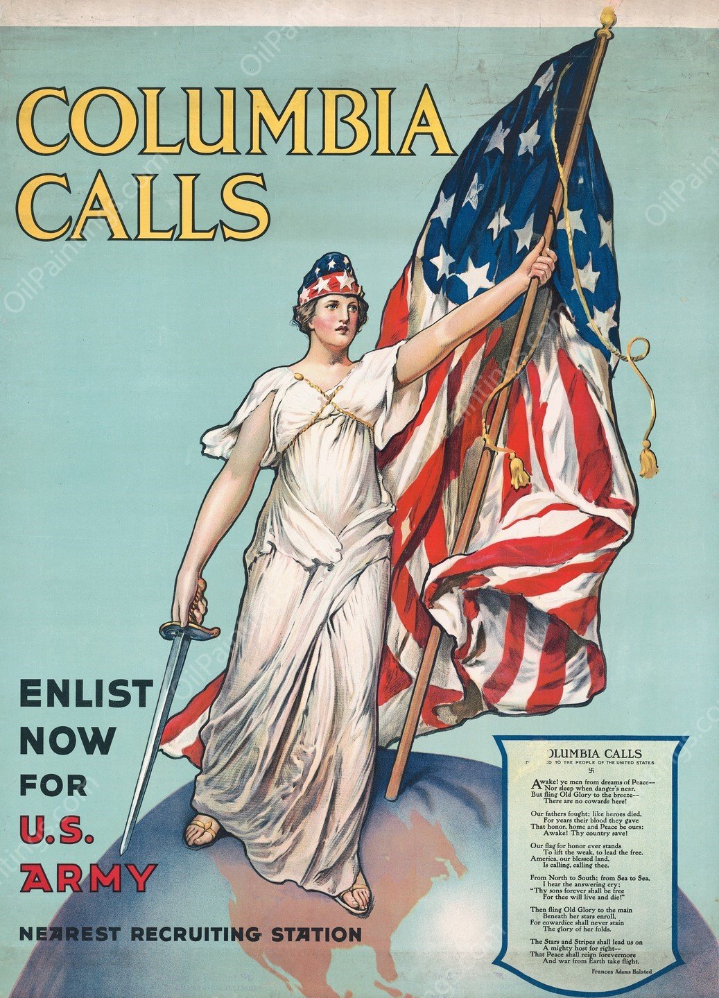 Columbia calls  by Vincent Aderente - Hand-Painted Oil Painting Reproduction