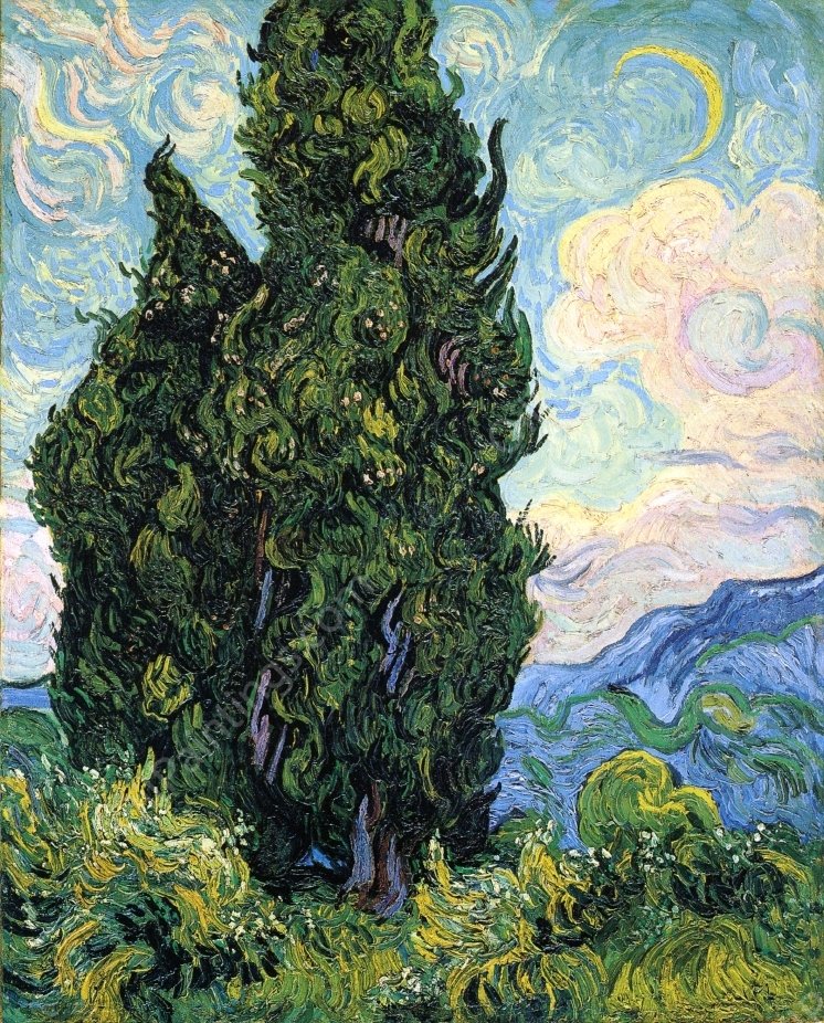 Cypresses by Vincent van Gogh - Hand-Painted Oil Painting Reproduction