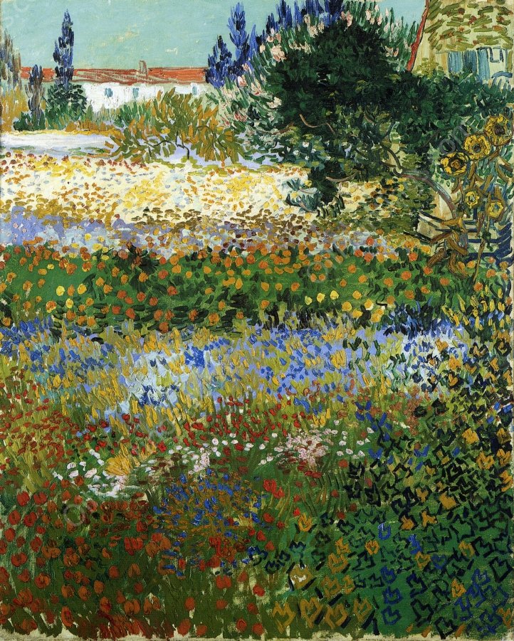 Garden with Flowers by Vincent van Gogh - Hand-Painted Oil Painting Reproduction