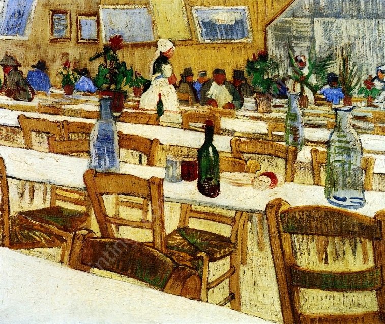 Interior of a Restaurant by Vincent van Gogh - Hand-Painted Oil Painting Reproduction