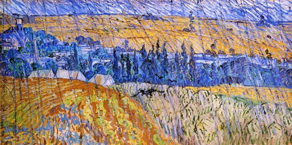 Landscape in the Rain by Vincent van Gogh - Hand-Painted Oil Painting Reproduction