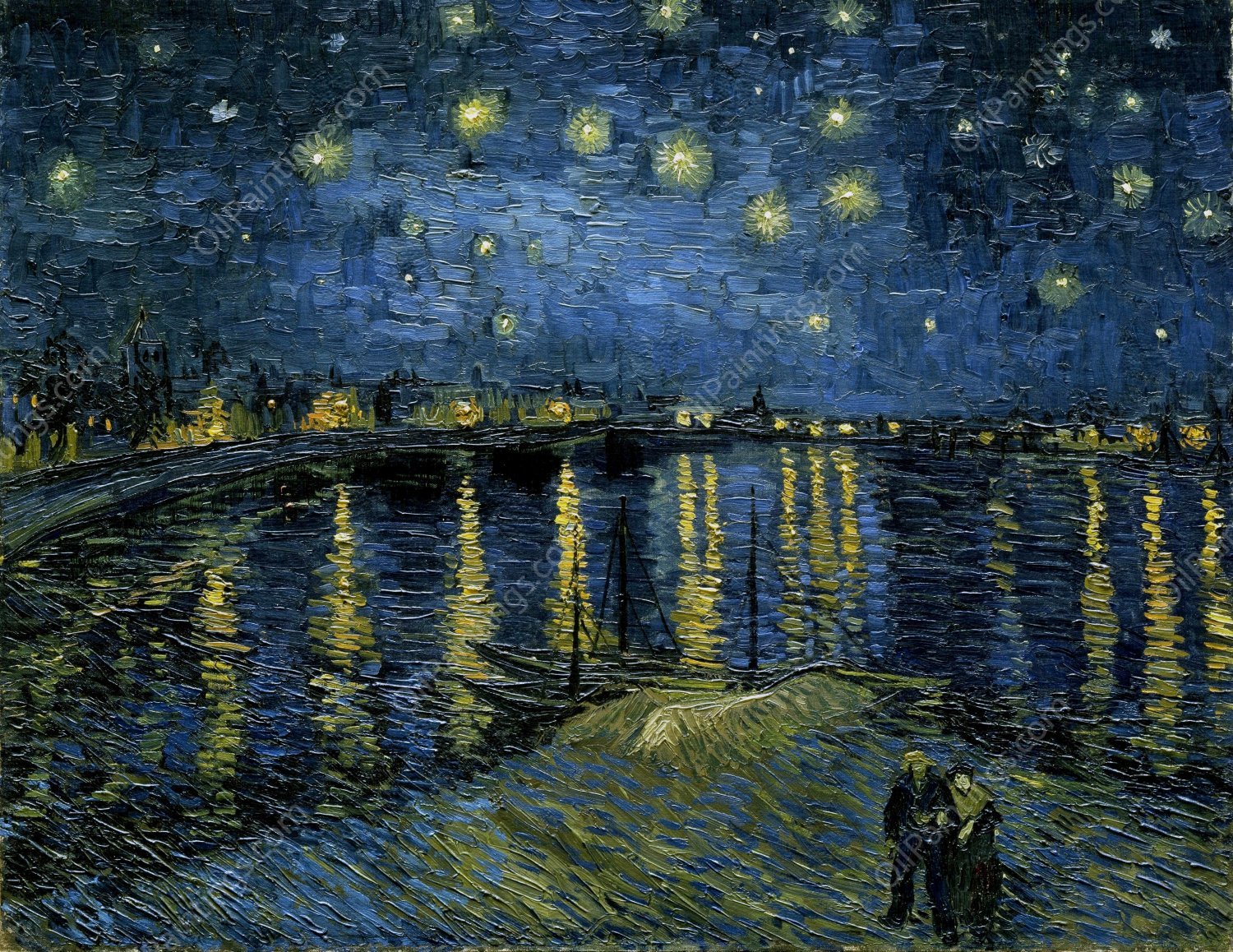 Starry Night Over the Rhone by Vincent van Gogh - Hand-Painted Oil Painting Reproduction