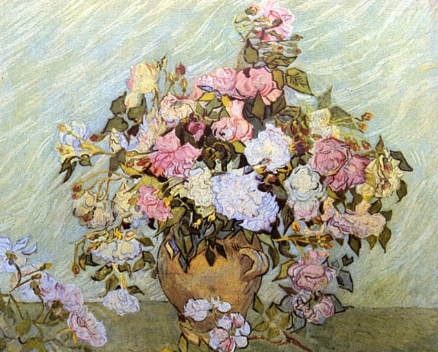 Still Life: Vase with Roses by Vincent van Gogh - Hand-Painted Oil Painting Reproduction