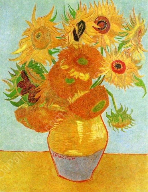 Still Life: Vase with Twelve Sunflowers by Vincent van Gogh - Hand-Painted Oil Painting Reproduction