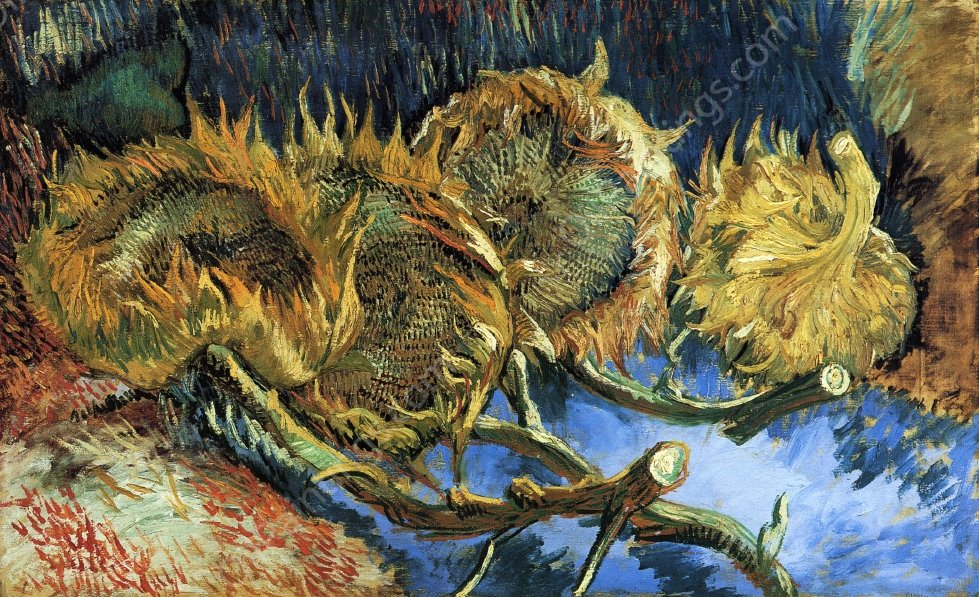 Still Life with Four Sunflowers by Vincent van Gogh - Hand-Painted Oil Painting Reproduction
