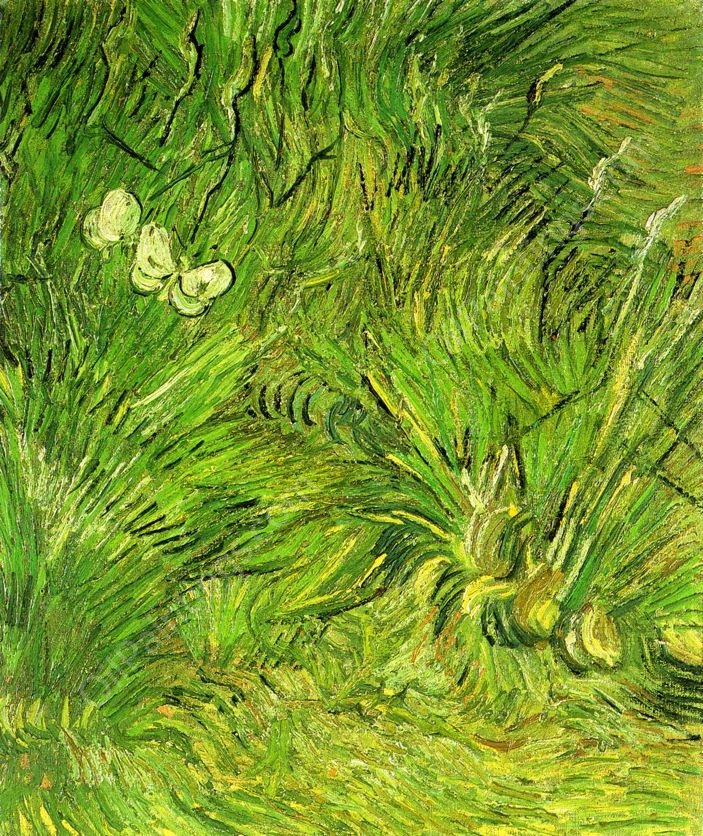 Two White Butterflies by Vincent van Gogh - Hand-Painted Oil Painting Reproduction