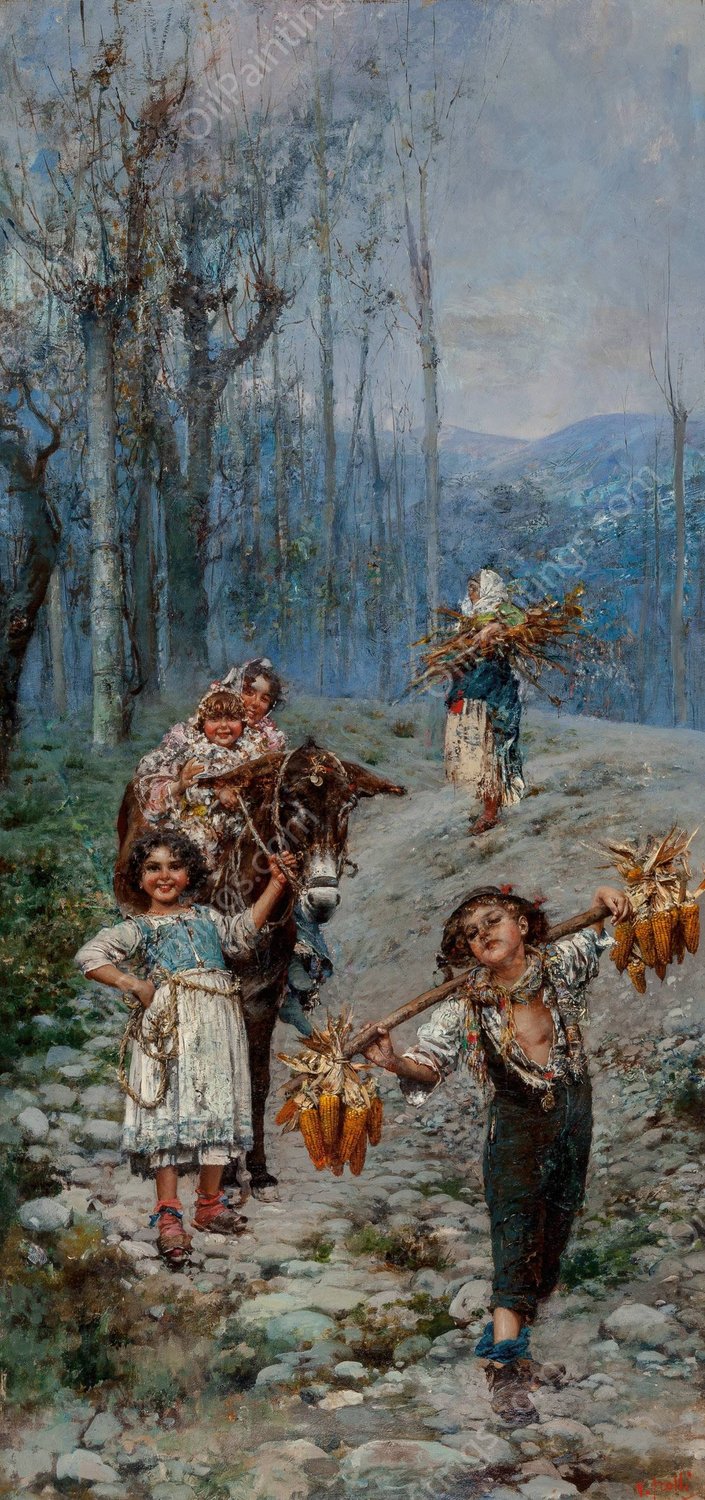 Harvest time by Vincenzo Irolli - Hand-Painted Oil Painting Reproduction
