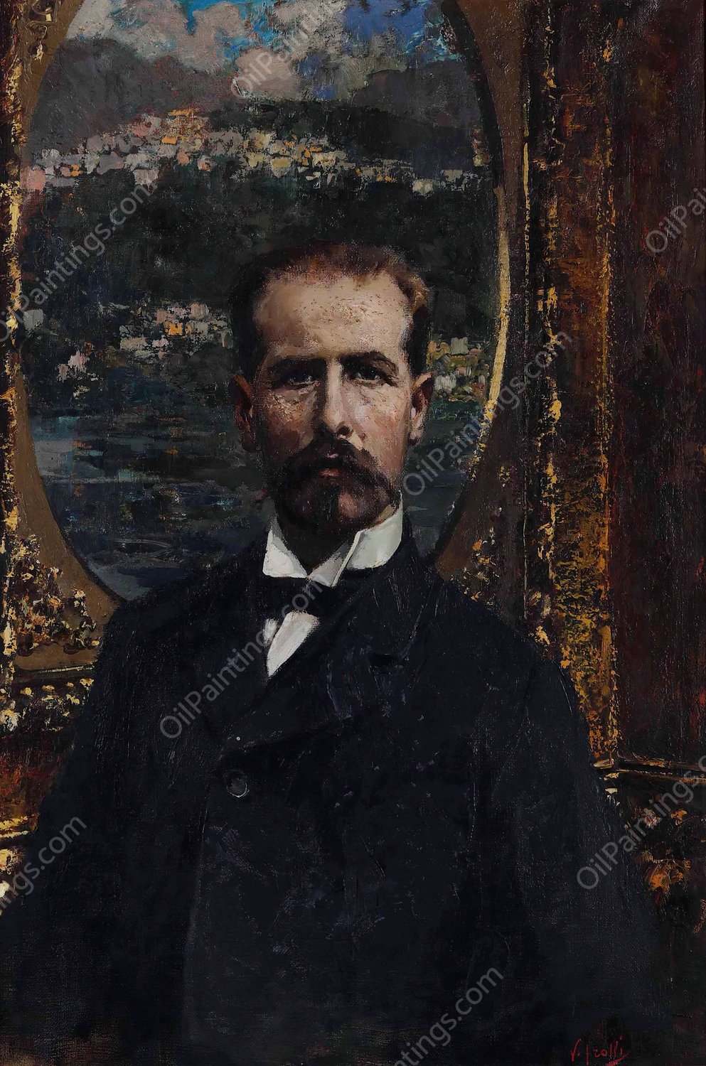 Ritratto del Senatore Giuseppe Pellegrino by Vincenzo Irolli - Hand-Painted Oil Painting Reproduction