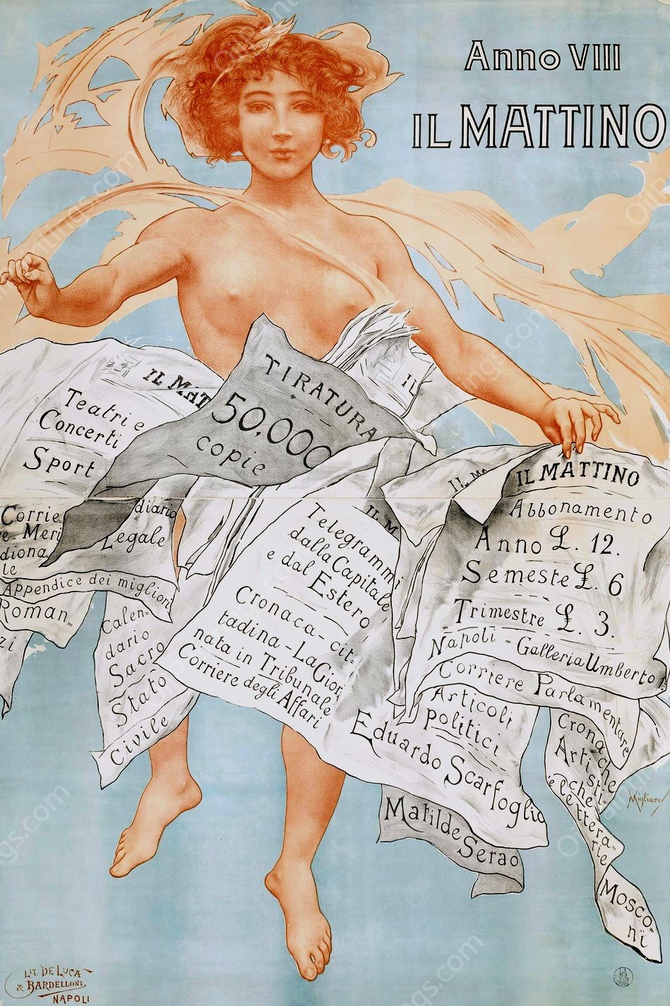 Il Mattino, Anno VIII  by Vincenzo Migliaro - Hand-Painted Oil Painting Reproduction