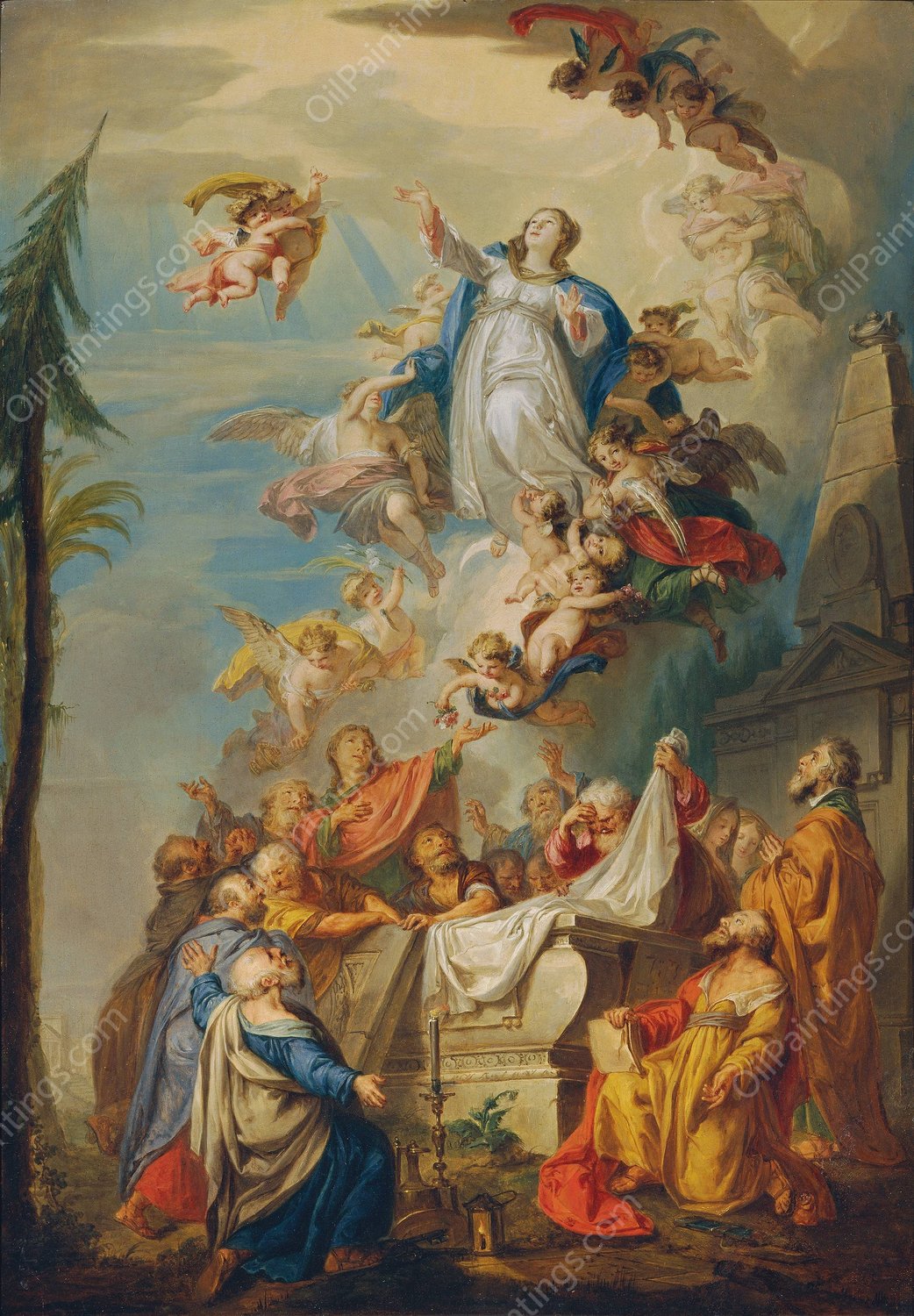 The Assumption of Mary  by Vinzenz Fischer - Hand-Painted Oil Painting Reproduction