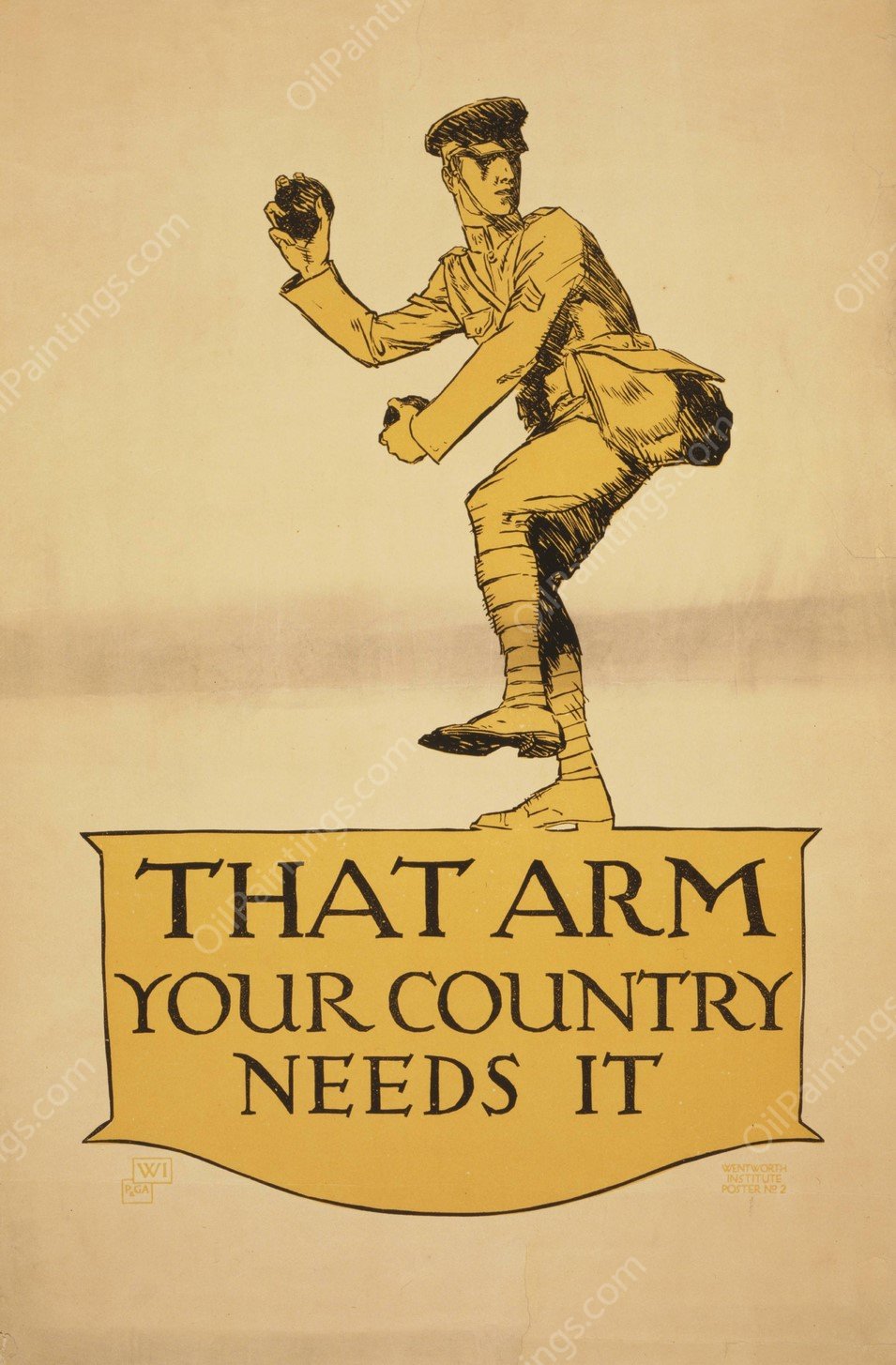 That arm - your country needs it  by Vojtech Preissig - Hand-Painted Oil Painting Reproduction