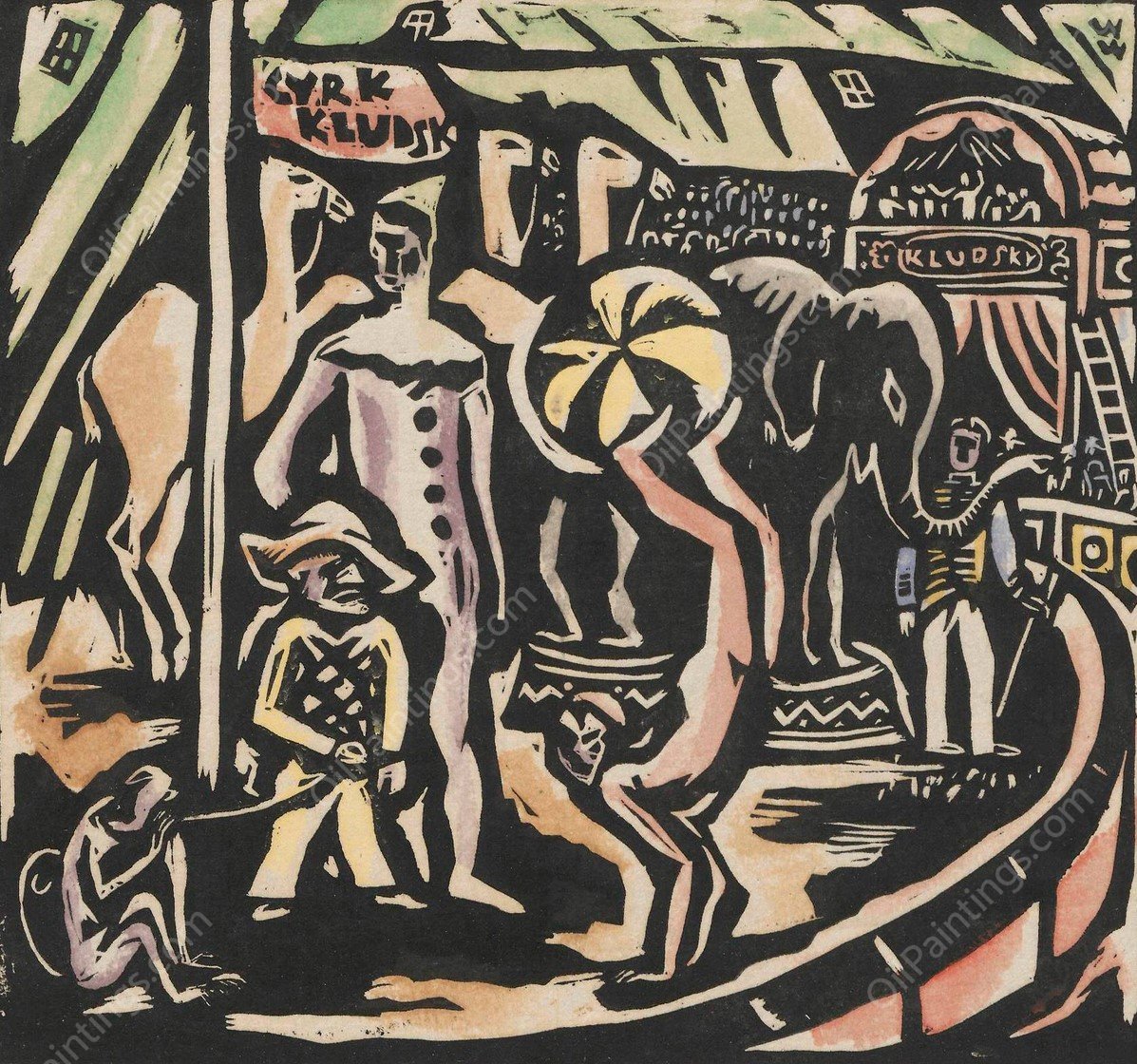 Cyrk  by Waclaw Wasowicz - Hand-Painted Oil Painting Reproduction