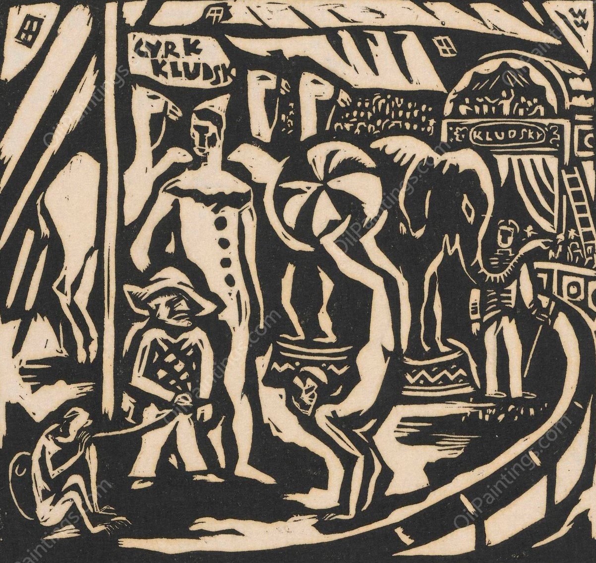 Cyrk  by Waclaw Wasowicz - Hand-Painted Oil Painting Reproduction