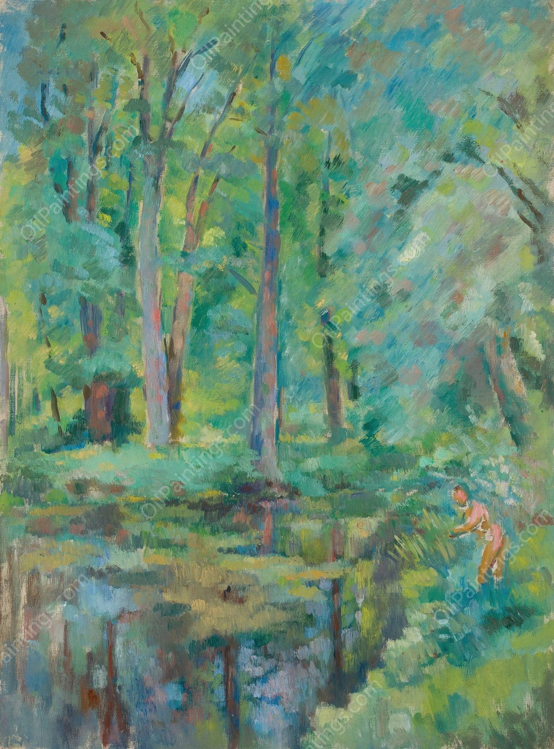 Kapiaca sie  by Waclaw Wasowicz - Hand-Painted Oil Painting Reproduction