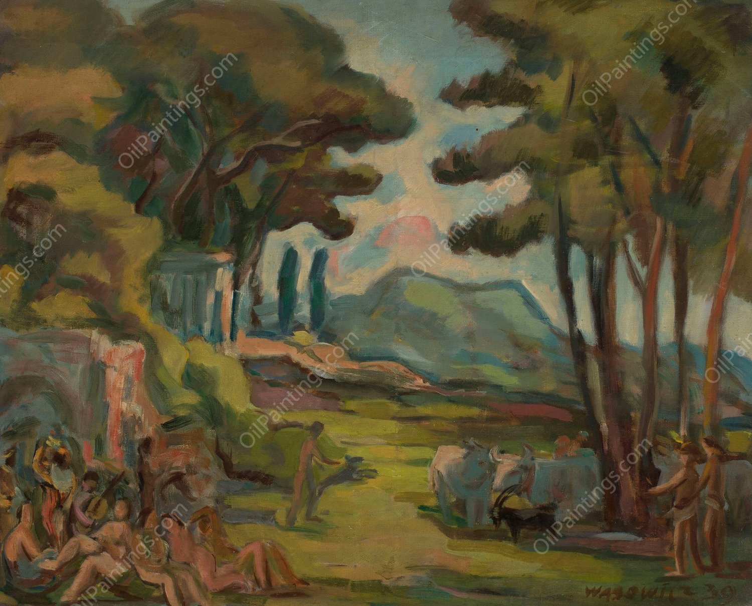 Kompozycja wloska  by Waclaw Wasowicz - Hand-Painted Oil Painting Reproduction