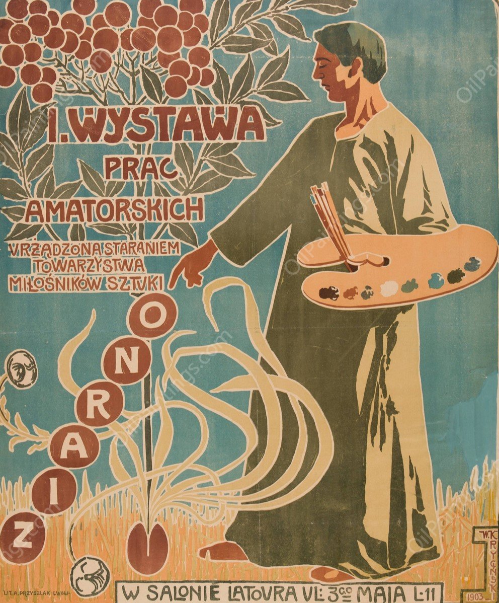I Wystawa Prac Amatorskich  by Walerian Krycinski - Hand-Painted Oil Painting Reproduction