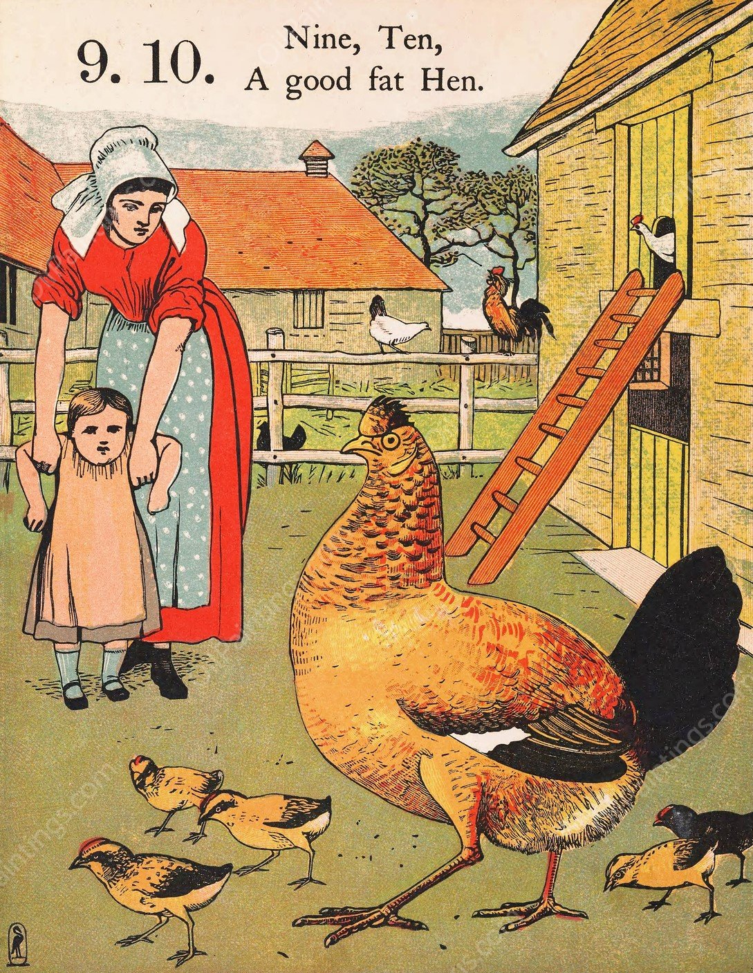 1, 2, buckle my shoe 3  by Walter Crane - Hand-Painted Oil Painting Reproduction