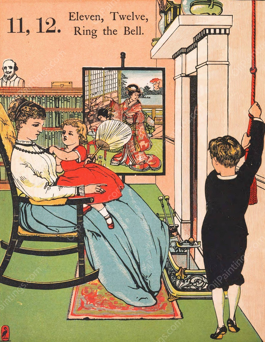 1, 2, buckle my shoe 4  by Walter Crane - Hand-Painted Oil Painting Reproduction