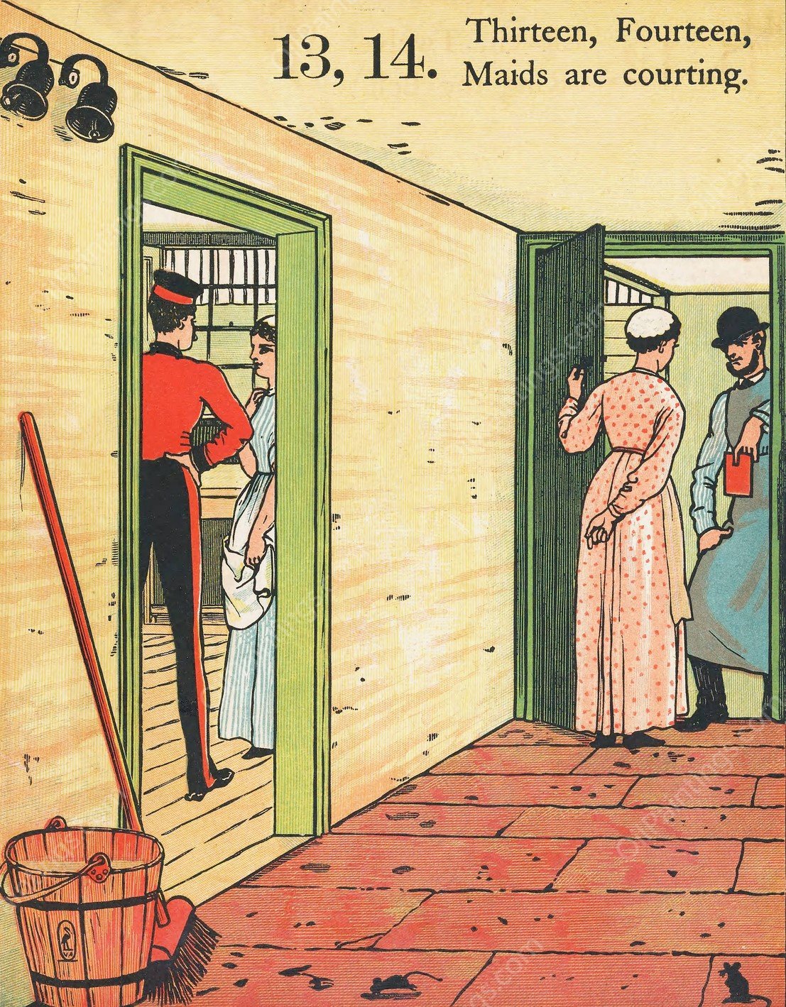 1, 2, buckle my shoe 5  by Walter Crane - Hand-Painted Oil Painting Reproduction