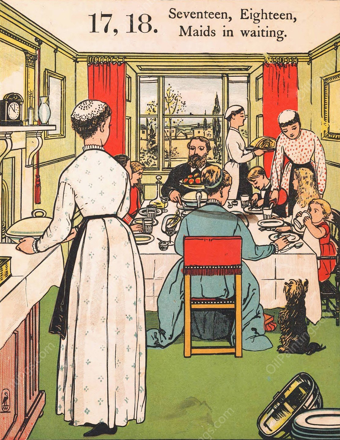 1, 2, buckle my shoe 7  by Walter Crane - Hand-Painted Oil Painting Reproduction