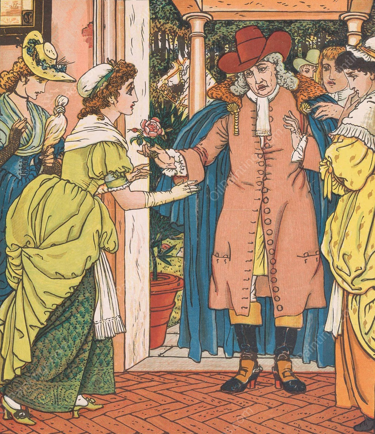 Beauty and the beast Pl. 02  by Walter Crane - Hand-Painted Oil Painting Reproduction